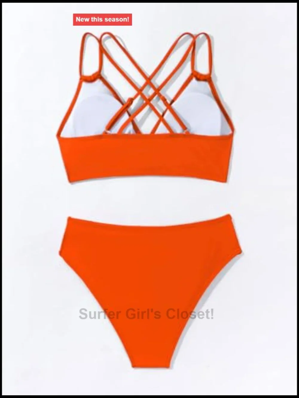 Women's V-Neck Push Up Bikini Set with Criss Cross Back